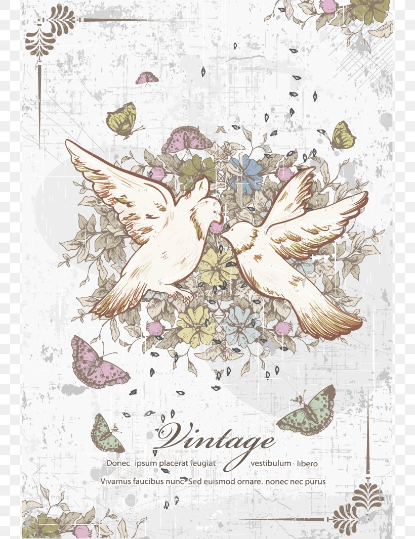 Wedding Invitation Lovebird Vintage Illustration, PNG, 733x1066px, Wedding Invitation, Art, Bird, Birdcage, Creative Arts Download Free