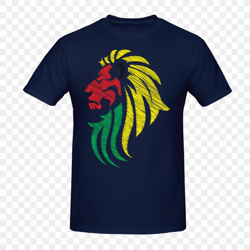Lion T-shirt Reggae Flag Rastafari, PNG, 1600x1598px, Lion, Active Shirt, Art, Brand, Clothing Download Free