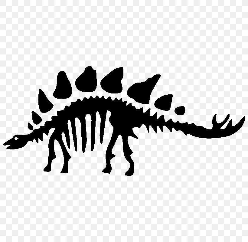 Stegosaurus Tyrannosaurus Triceratops Wall Decal Dinosaur, PNG, 800x800px, Stegosaurus, Black And White, Bone, Decal, Decorative Arts Download Free