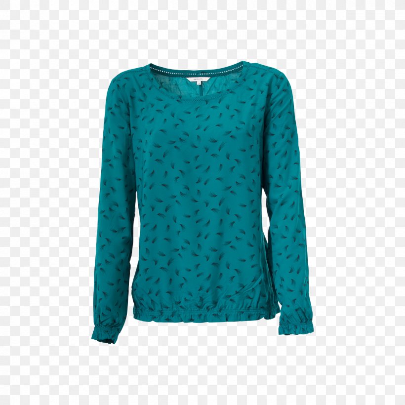 Long-sleeved T-shirt Long-sleeved T-shirt Blouse Neck, PNG, 1200x1200px, Sleeve, Aqua, Blouse, Blue, Clothing Download Free