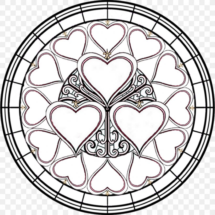 Window Stained Glass Coloring Book, PNG, 894x894px, Watercolor, Cartoon, Flower, Frame, Heart Download Free