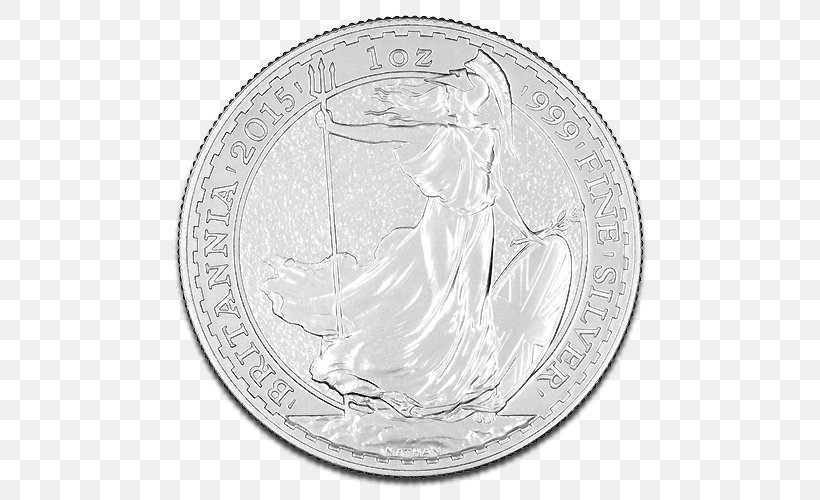 Bullion Coin Silver Coin Crown, PNG, 500x500px, Coin, Black And White, Britannia, Britannia Silver, Bullion Download Free