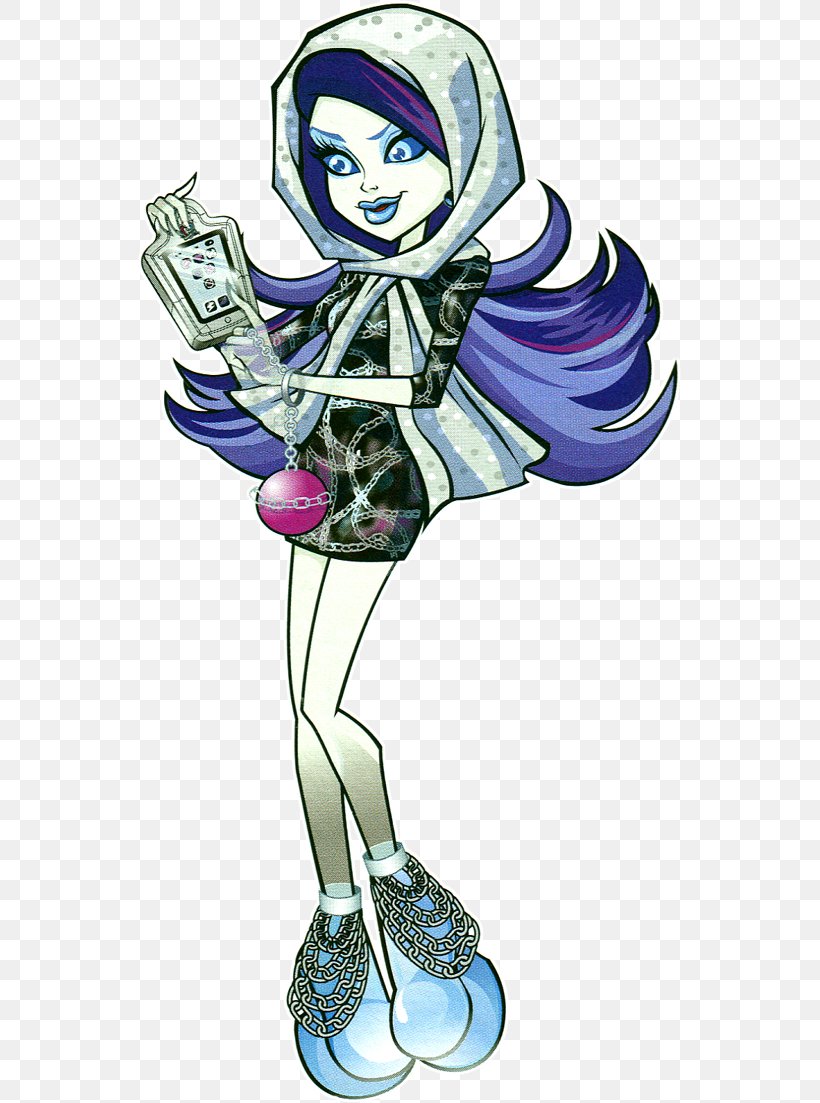 Monster High Spectra Vondergeist Daughter Of A Ghost Monster High: Haunted Frankie Stein, PNG, 543x1103px, Watercolor, Cartoon, Flower, Frame, Heart Download Free