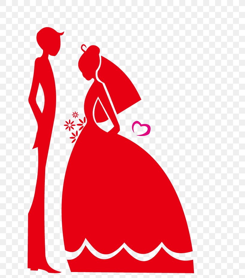 Red Wedding Dress Silhouette Vector, PNG, 670x930px, Wedding Invitation, Area, Art, Artwork, Bride Download Free