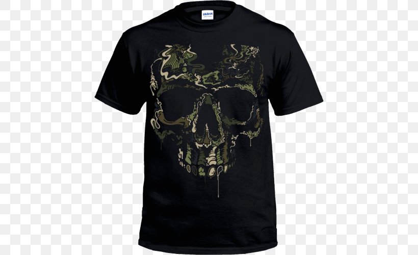 T-shirt Hoodie Military Camouflage Skull, PNG, 450x500px, Tshirt, Active Shirt, Black, Blouse, Bluza Download Free