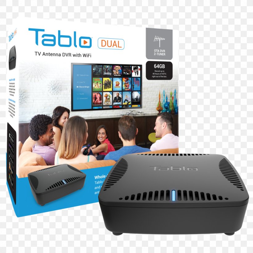 Tablo DUAL OTA DVR For Cord Cutters 64 GB With WiFi For Use With HD Cord-cutting Terrestrial Television Digital Video Recorders, PNG, 1024x1024px, Tablo, Aerials, Communication Device, Cordcutting, Digital Video Recorders Download Free