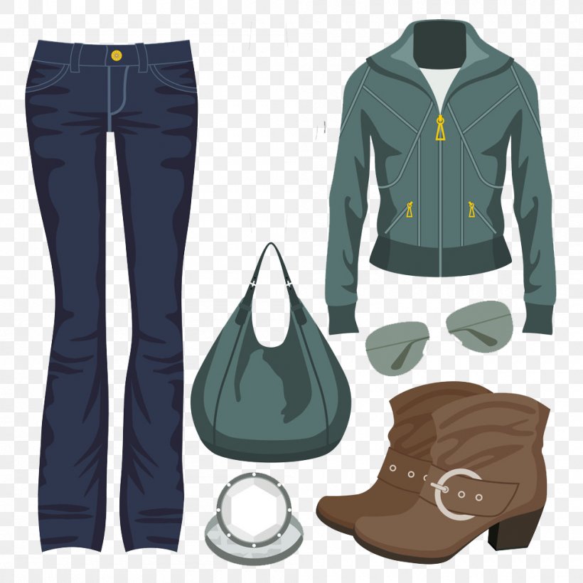 Jacket Jeans Fashion Clothing, PNG, 1000x1000px, Fashion, Boot, Brand, Clothing, Drawing Download Free