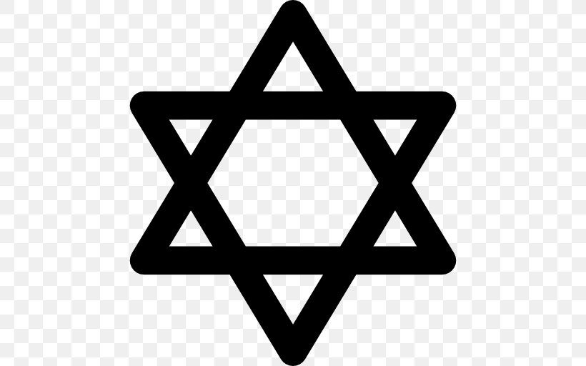 Star Of David Jewish Symbolism Judaism Religious Symbol, PNG, 512x512px, Star Of David, Area, Black And White, Brand, David Download Free