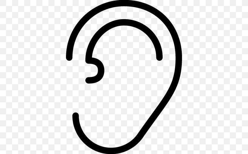 Ear Icon, PNG, 512x512px, Ear, Black And White, Brand, Clip Art, Css Sprites Download Free