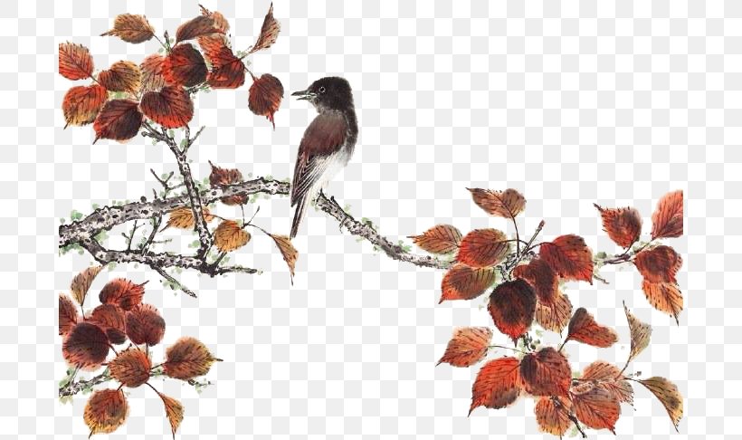Paper Chinese Painting Twig Branch, PNG, 690x486px, Paper, Art, Autumn Leaf Color, Branch, Chen Peiqiu Download Free