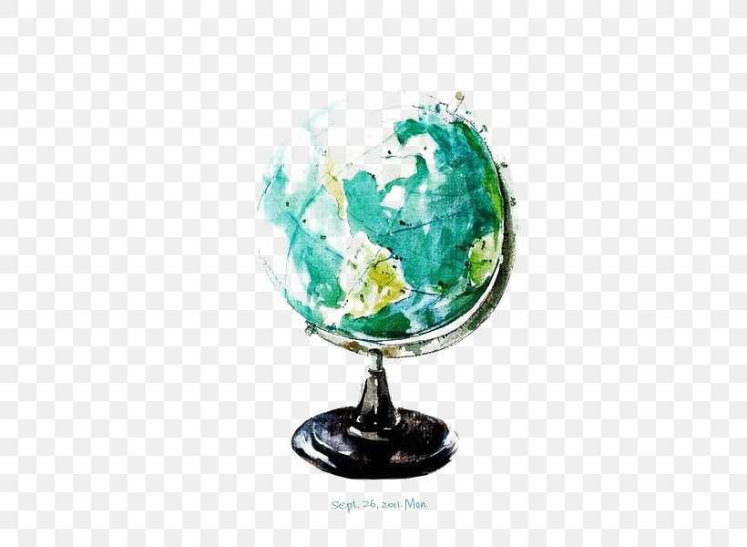 Globe, PNG, 498x600px, Globe, Glass, Sticker, Vecteur, Watercolor Painting Download Free