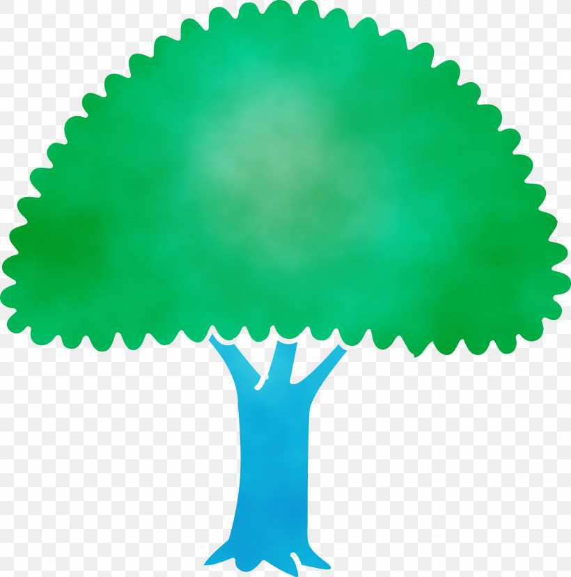 Green Baking Cup Turquoise Symbol, PNG, 2964x3000px, Cartoon Tree, Abstract Tree, Baking Cup, Green, Paint Download Free
