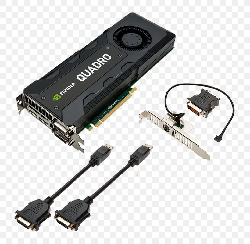 Graphics Cards & Video Adapters GDDR5 SDRAM NVIDIA Quadro K5200 256-bit, PNG, 800x800px, Graphics Cards Video Adapters, Adapter, Cable, Computer Component, Displayport Download Free