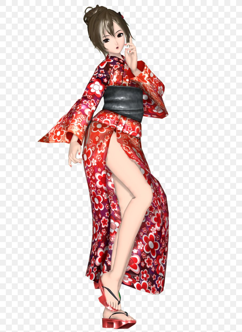 Kimono Meiko Yukata MikuMikuDance Model, PNG, 711x1125px, Watercolor, Cartoon, Flower, Frame, Heart Download Free