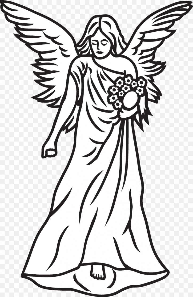 Flower Line Art, PNG, 854x1312px, Fairy, Angel, Arm, Blackandwhite, Cartoon Download Free