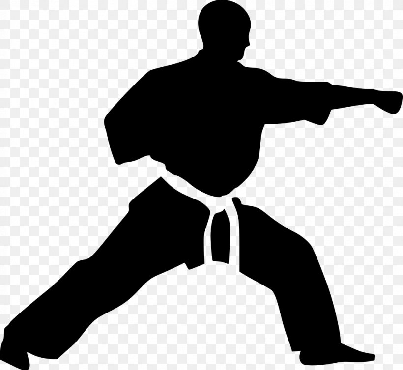 Karate Martial Arts Kick Sparring Clip Art, PNG, 981x902px, Karate, Arm, Black, Black And White, Hand Download Free