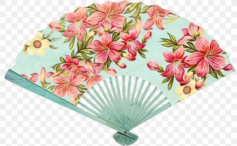 Decorative Fan Hand Fan Pink Flower Plant, PNG, 1024x632px, Watercolor, Decorative Fan, Flower, Hand Fan, Home Appliance Download Free