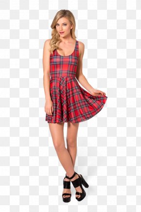 Dress - Tartan Dress Clothing Skirt Fashion PNG