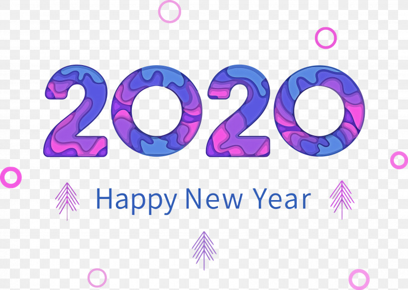 Happy New Year 2020 Happy 2020 2020, PNG, 3392x2412px, 2020, Happy New Year 2020, Happy 2020, Logo, Magenta Download Free