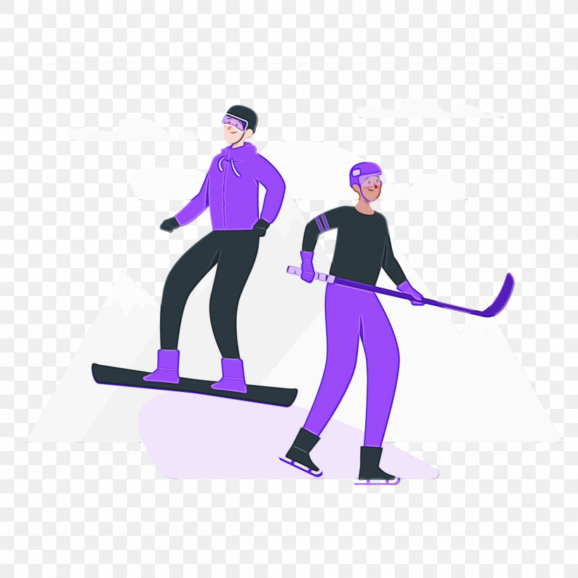 Ice Skate Ice Skating Ski Pole Winter Sports Skiing, PNG, 2000x2000px, Winter, Ice, Ice Skate, Ice Skating, Paint Download Free