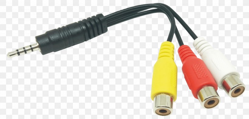 Coaxial Cable Graphics Cards & Video Adapters Electronics RCA Connector, PNG, 3000x1444px, Coaxial Cable, Adapter, Audio, Audio Signal, Cable Download Free