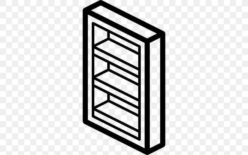 Bookcase, PNG, 512x512px, Bookcase, Area, Black And White, Flat Design, Furniture Download Free
