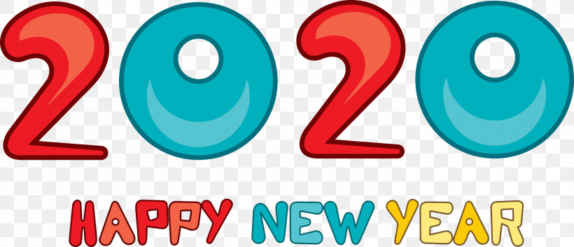 Happy New Year 2020 New Years 2020 2020, PNG, 3000x1298px, 2020, Happy New Year 2020, Aqua, Azure, Blue Download Free