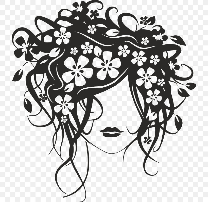 Wall Decal Flower Clip Art, PNG, 727x800px, Wall Decal, Art, Artwork, Beauty Parlour, Black Download Free