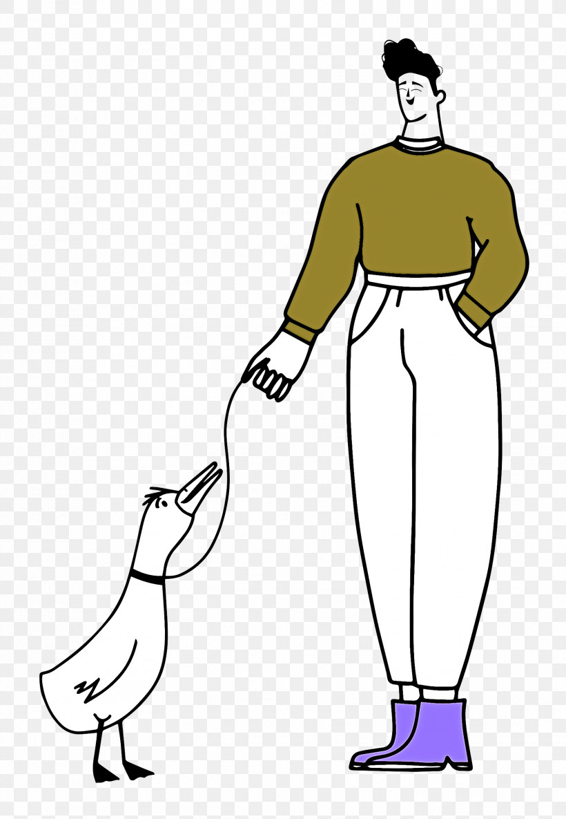 Walking The Duck Talking Duck, PNG, 1729x2500px, Line Art, Clothing, Human, Joint, Leg Download Free