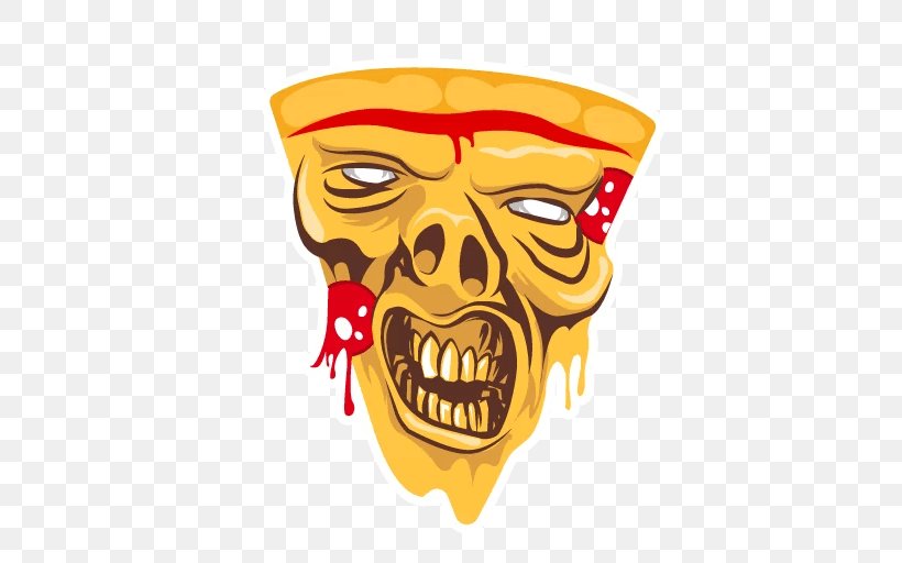 New York Pizza Sticker Telegram, PNG, 512x512px, Pizza, Bone, Cartoon, Character, Fiction Download Free