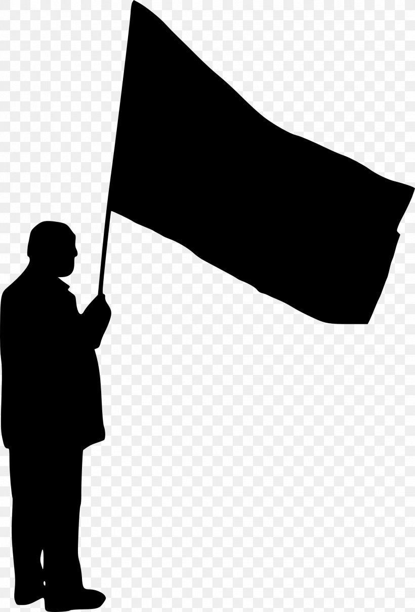 Silhouette Black And White, PNG, 1964x2895px, Silhouette, Black And White, Flag, Megaphone, Monochrome Download Free