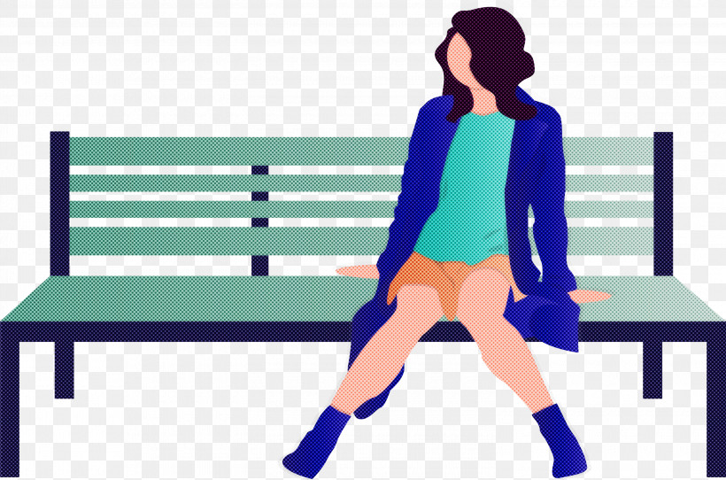 Park Bench Girl, PNG, 3000x1984px, Park Bench, Bench, Furniture, Girl, Line Download Free