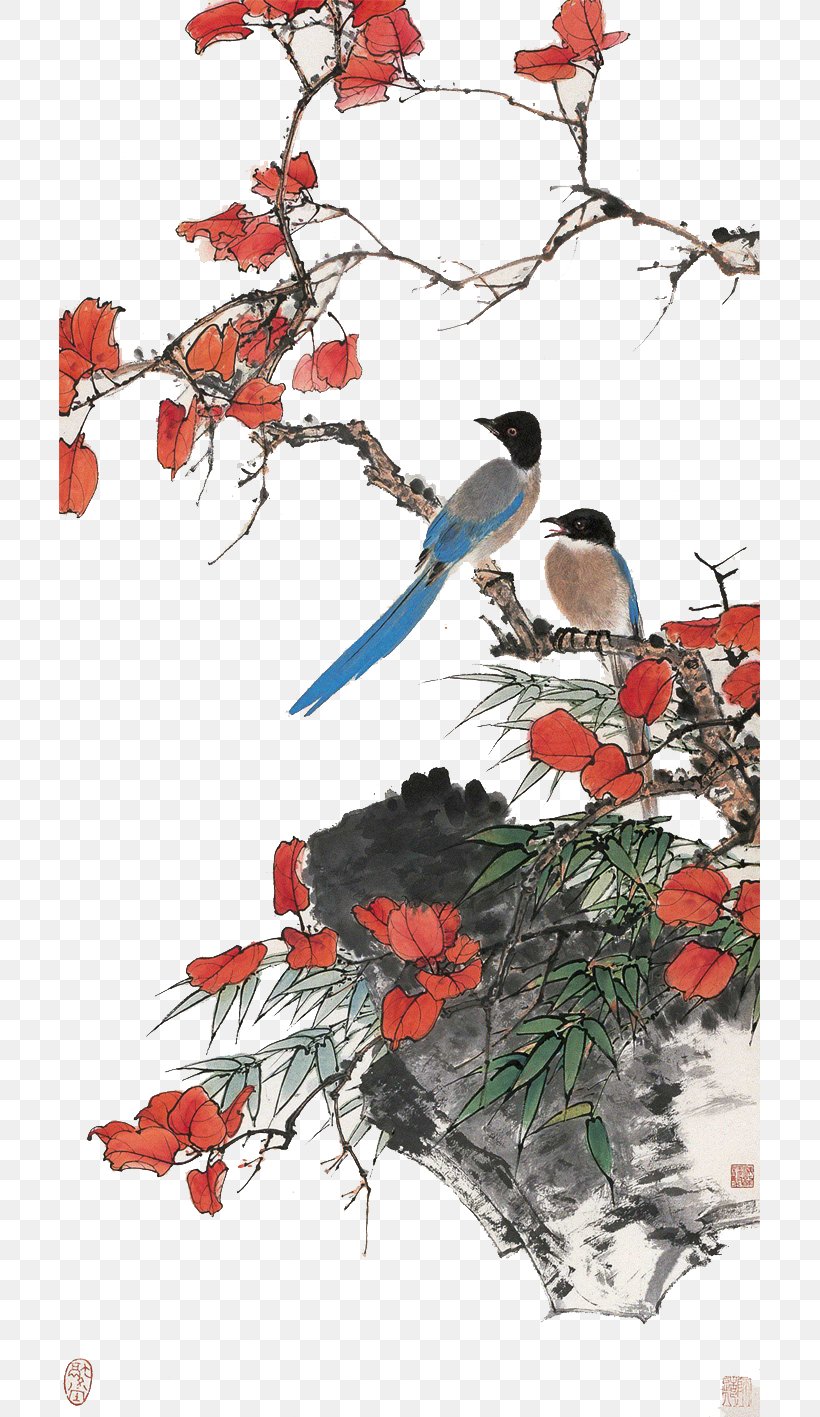 U5de5u7b14u82b1u9e1fu753b Bird-and-flower Painting Chinese Painting Ink Wash Painting Gongbi, PNG, 701x1417px, Birdandflower Painting, Art, Autumn, Branch, Chinese Painting Download Free