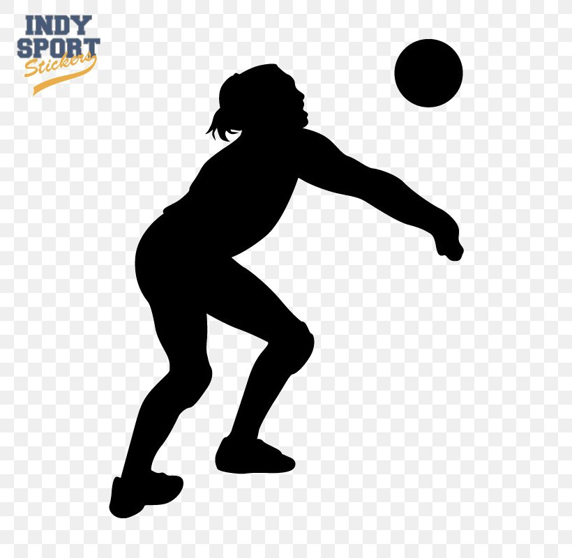 Sticker Clip Art Volleyball Player Decal, PNG, 800x800px, Sticker, Arm, Beach Volleyball, Black, Black And White Download Free