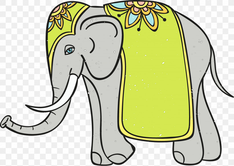 Indian Elephant, PNG, 3000x2134px, Diwali, African Elephants, Area, Behavior, Cartoon Download Free