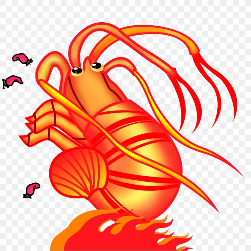 Lobster Palinurus Cartoon Illustration, PNG, 1001x1001px, Watercolor, Cartoon, Flower, Frame, Heart Download Free