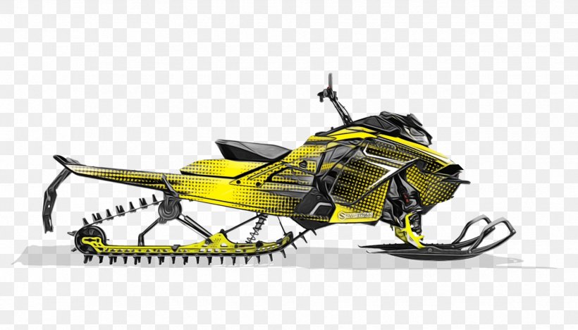 Snowmobile Vehicle Yellow Winter Sport Sled, PNG, 1750x1000px, Watercolor, Insect, Paint, Sled, Snowmobile Download Free