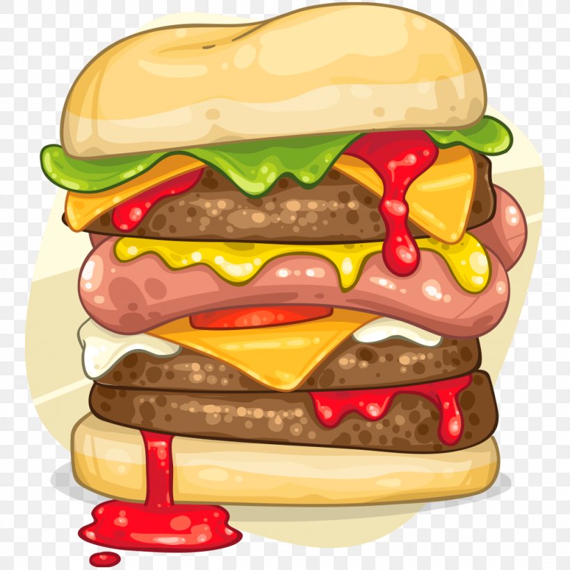 Cheeseburger Clip Art Hamburger Junk Food Fast Food, PNG, 1024x1024px, Cheeseburger, American Food, Bacon Sandwich, Baconator, Cartoon Download Free