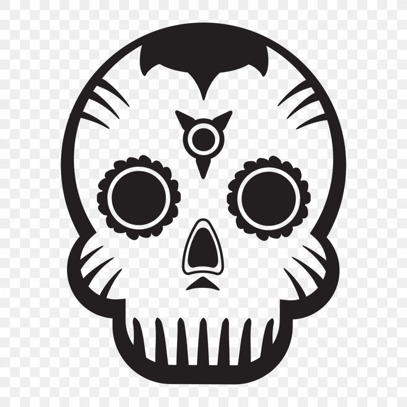 Calavera Day Of The Dead Skull Drawing, PNG, 1875x1875px, Calavera, Black And White, Bone, Day Of The Dead, Decal Download Free