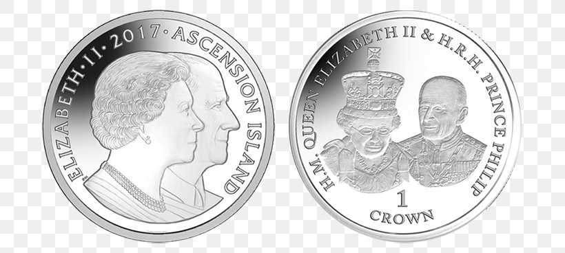 Silver Coin Ascension Island Silver Coin Pobjoy Mint, PNG, 700x368px, Coin, Ascension Island, Black And White, British Overseas Territories, Cash Download Free