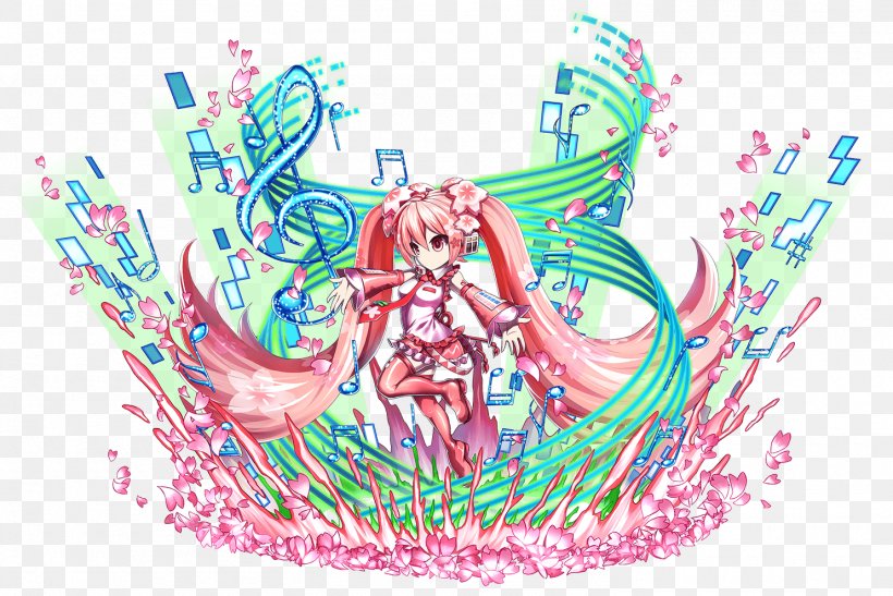 Brave Frontier Hatsune Miku Sakura Vocaloid Game, PNG, 1485x991px, Brave Frontier, Android, Art, Crypton Future Media, Fictional Character Download Free