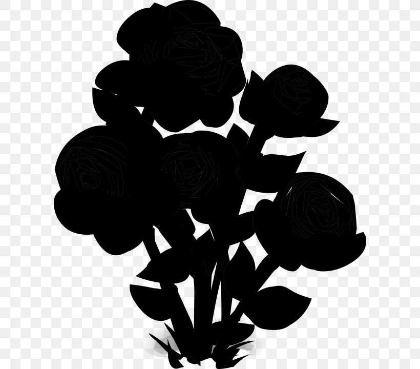 Flower Silhouette, PNG, 610x720px, Flower, Black M, Blackandwhite, Herbaceous Plant, Plant Download Free