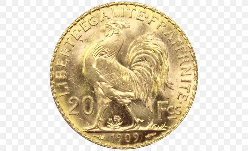Gold Coin Gold Coin Silver Francia, PNG, 500x500px, Coin, Chicken, Currency, Denarius, Francia Download Free
