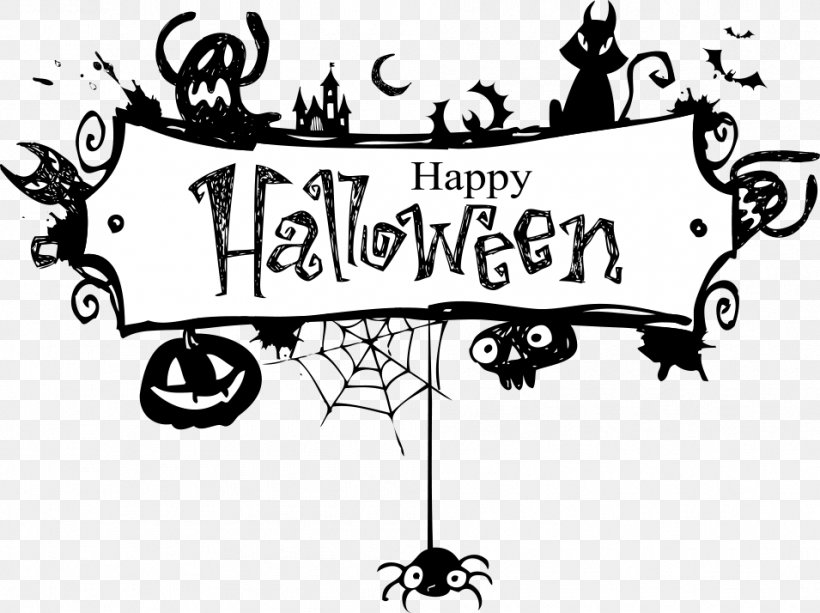 Halloween Party Birthday Holiday Trick-or-treating, PNG, 955x714px, Halloween, Apple, Area, Art, Black Download Free