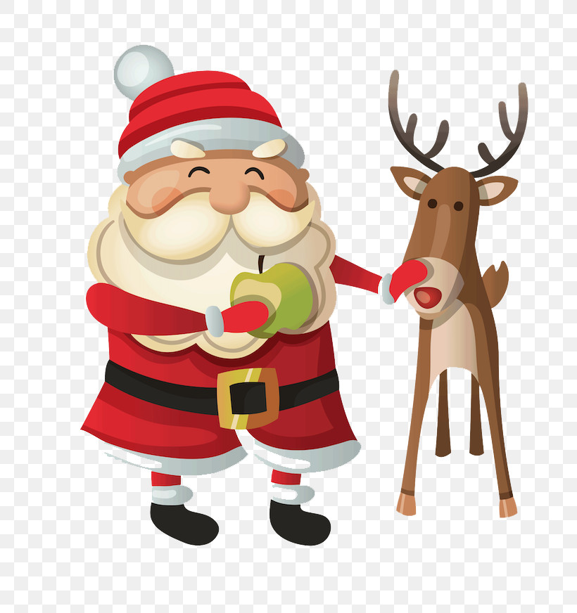 Santa Claus, PNG, 724x872px, Santa Claus, Cartoon, Christmas, Deer, Figurine Download Free