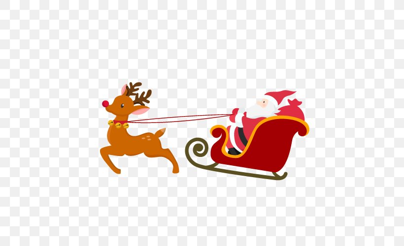 Santa Claus Reindeer Christmas Card Christmas Ornament, PNG, 500x500px, Santa Claus, Art, Cartoon, Christmas, Christmas Card Download Free