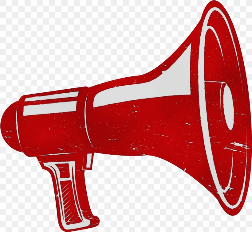 Red Megaphone Clip Art, PNG, 1338x1234px, Watercolor, Megaphone, Paint, Red, Wet Ink Download Free