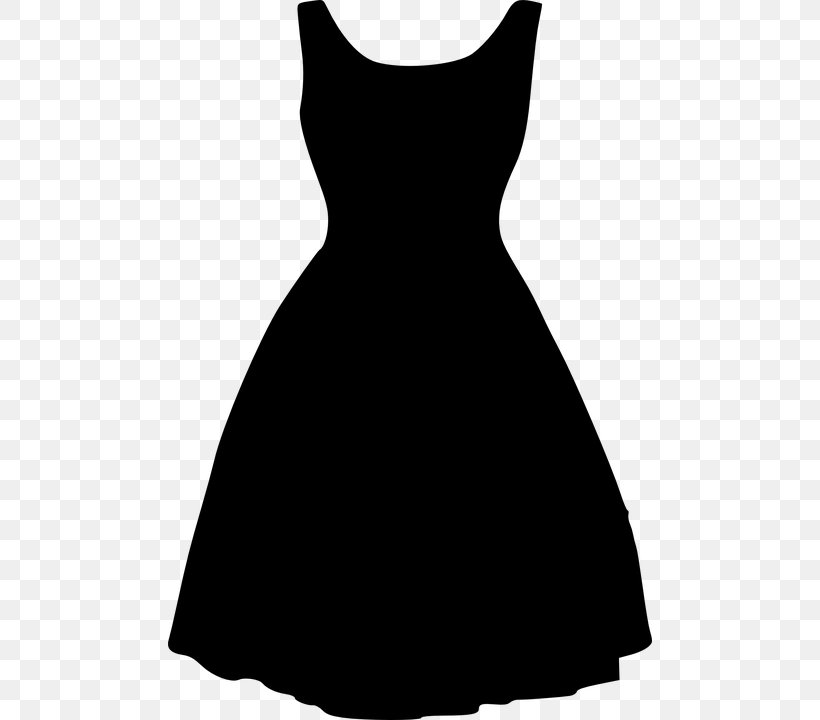 Little Black Dress Clothing Clip Art, PNG, 484x720px, Little Black Dress, Ball Gown, Black, Black And White, Clothing Download Free