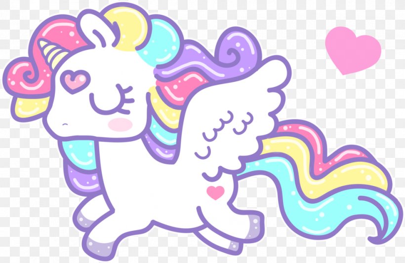 Unicorn Kavaii Drawing Clip Art, PNG, 983x639px, Watercolor, Cartoon, Flower, Frame, Heart Download Free