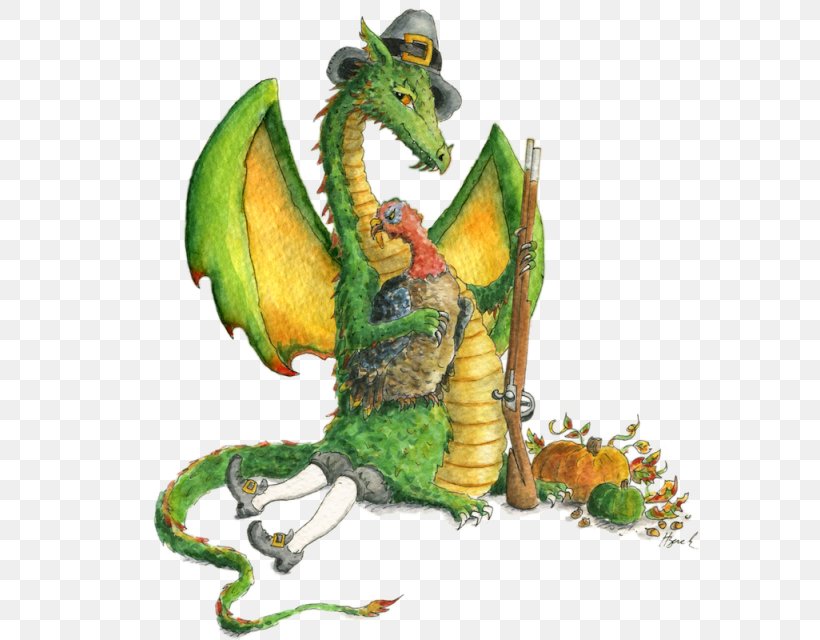 Thanksgiving Dinner Dragon Pilgrim Legendary Creature, PNG, 582x640px, Thanksgiving, Christmas, Dragon, Fantasy, Fictional Character Download Free